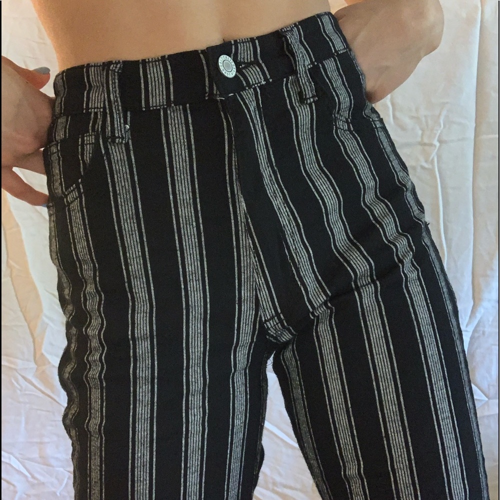 Brandy Melville black and white striped pants